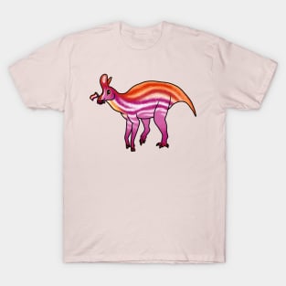 LESBIosaurus Prideosaur - Pride Month Gender Fluid Flag Dinosaur T-Shirt